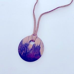 Boho wooden suede necklace